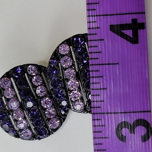 Purple Round Stud Earrings - Picture 6 of 9